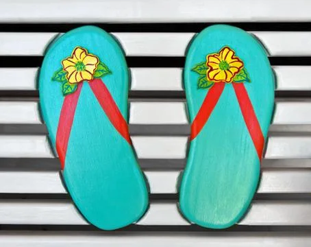 Wooden Flip Flops Stock Illustration