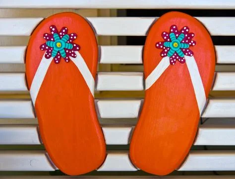 Wooden Flip Flops Stock Illustration