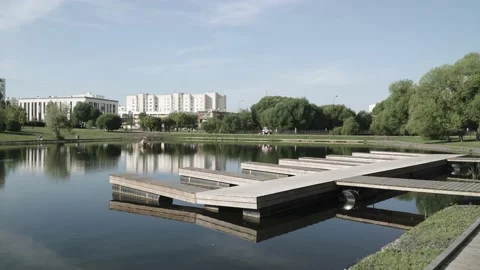 Wooden floating platforms Stock-Footage 138640898