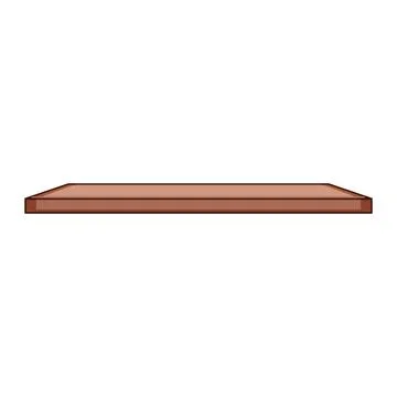 Wooden floating shelf creating display space on wall Stock Illustration