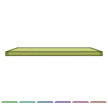 Wooden floating shelf creating display space on wall Stock Illustration