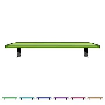 Wooden floating shelf displaying empty space design Stock Illustration