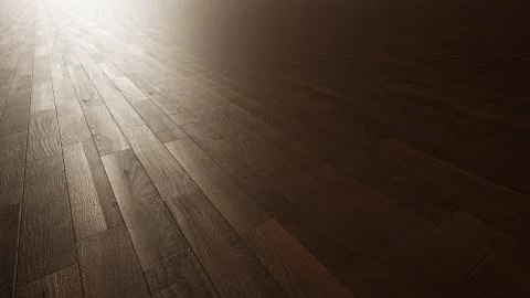 Wooden floor with bright light at the back Stock Illustration