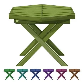 Wooden folding table cartoon vector graphic Stock Illustration