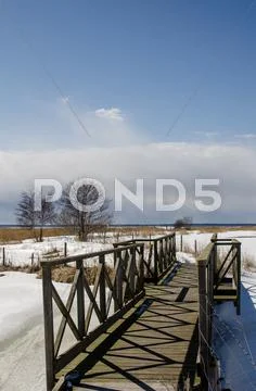 Wooden footbridge Stock Photos