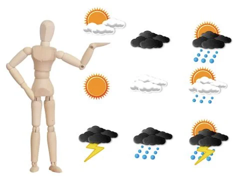 Wooden forecast template Stock Illustration