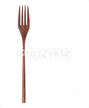 Wooden fork isolate on white background Stock Photos