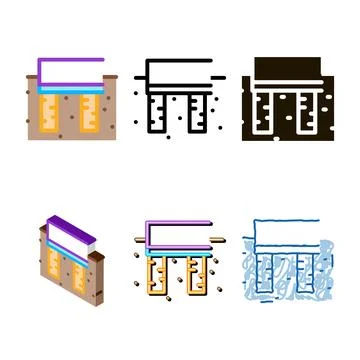 Wooden foundation icon minimal vector outline Ilustración de archivo