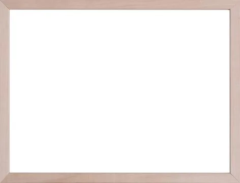 Wooden frame with blank white background. Mockup for design Stock Photos