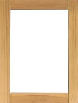 Wooden frame with blank white background. Mockup for design Stock Photos