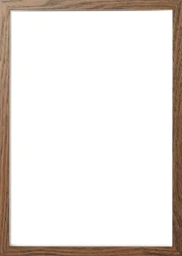 Wooden frame with blank white background. Mockup for design Stock Photos
