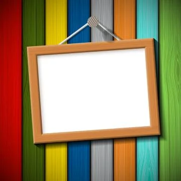 Wooden frame on a colored wall Stock Illustration