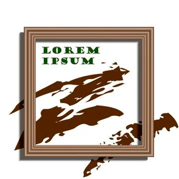 Wooden frame design Stock Illustration