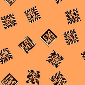 Wooden frame full of bees vector seamless pattern Illustrazione stock