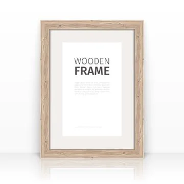 Wooden Frame on a Glossy Surface Stock Illustration
