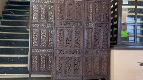 Wooden frame in hotel reception Stock-Footage 323100722