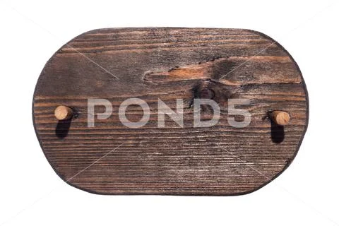 Wooden frame made of dark wood with wooden gag and with a place for your crea Stock Photos