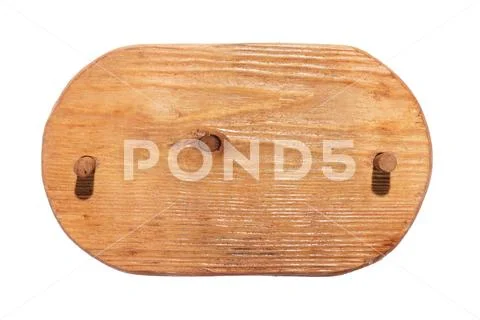 Wooden frame made of light wood with wooden gag and with a place for your cre Stock Photos
