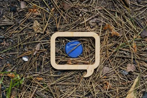 Wooden frame - a pointer, inside of which there is a plastic cork Stock Photos