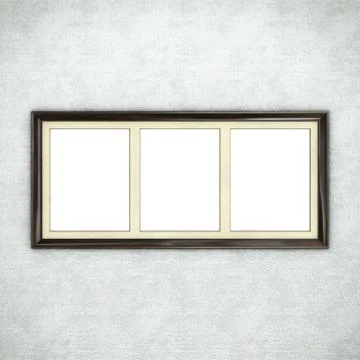Wooden frame on wallpaper Stock Illustration