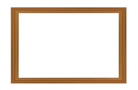Wooden frame on a white background. Background with copy space. Vector image Stock Illustration