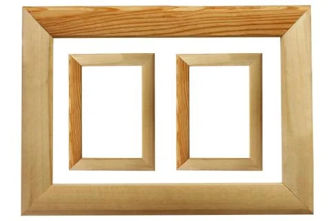 Wooden frames isolated on white background Stock Photos