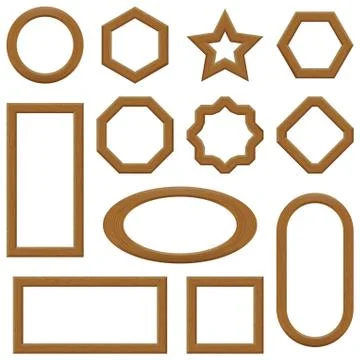 Wooden frames, set Stock Illustration