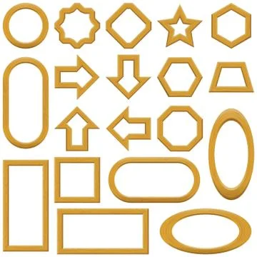 Wooden frames, set 스톡 일러스트