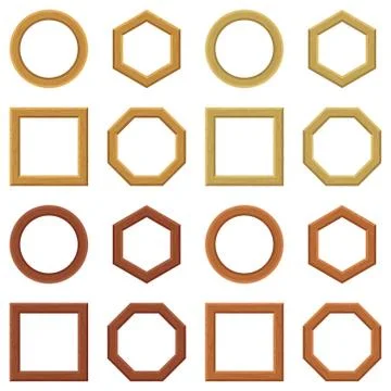 Wooden frames, set 스톡 일러스트