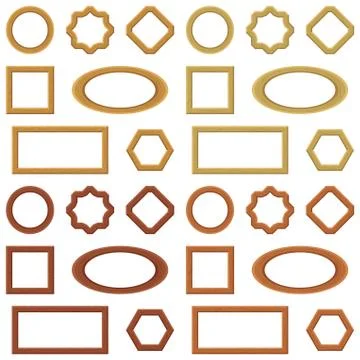 Wooden frames, set 스톡 일러스트