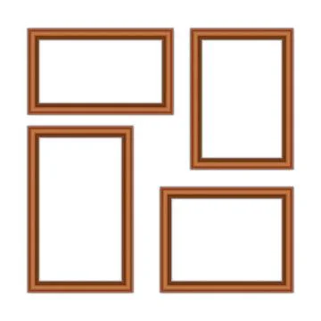 Wooden frames on white background Stock Illustration