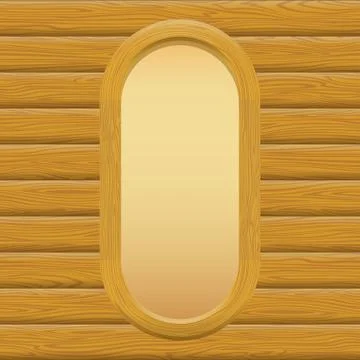 Wooden Framework with Paper on a Wall Stock Illustration