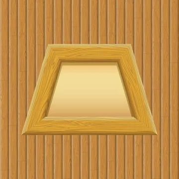 Wooden Framework with Paper on a Wall Stock Illustration