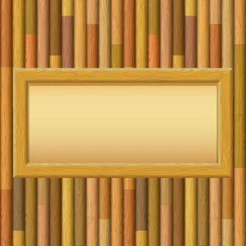 Wooden Framework with Paper on a Wall Stock Illustration