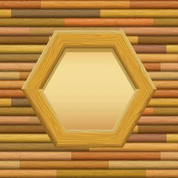 Wooden Framework with Paper on a Wall Stock Illustration