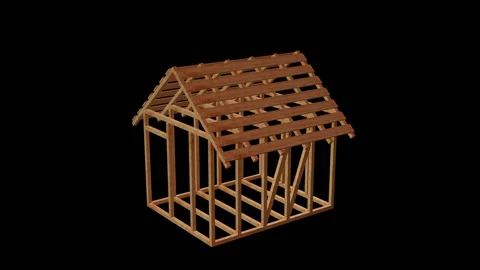 Wooden framing house Video stock 102848565