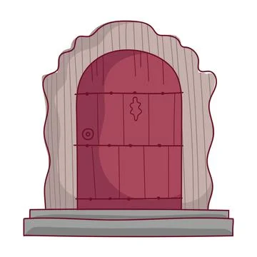 Wooden front door Stock Illustration