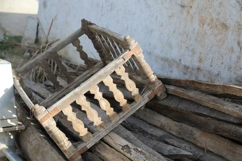 Wooden Garbage dump at Construction site Photos
