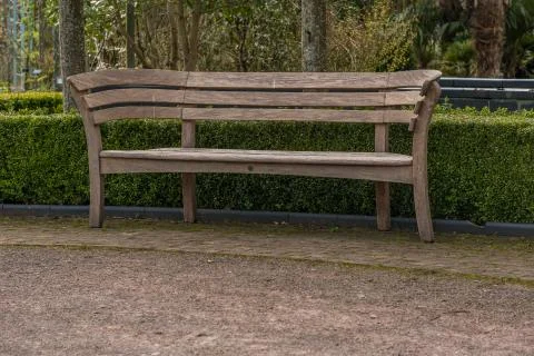 Wooden Garden bench chair Stock Photos