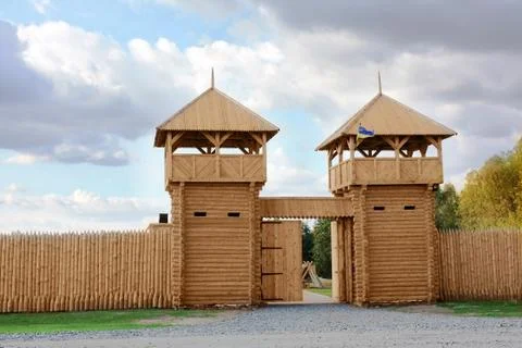 Wooden gate. Stock Photos