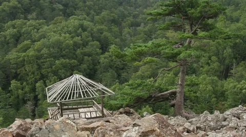 Wooden gazebo Stock Footage 55115524