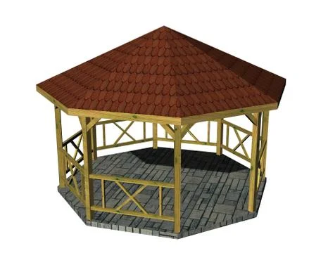 Wooden gazebo Stock Illustration