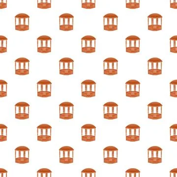 Wooden gazebo structure repeating pattern background design Illustrazione stock