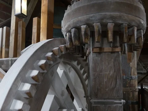 Wooden gears Stock Footage 75542406
