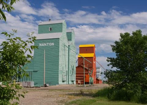 Wooden Grain Elevators 스톡 사진