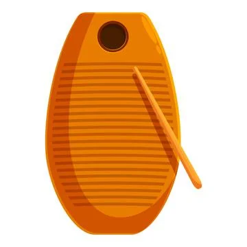 Wooden guiro with stick lying on top, ready to play authentic latin music Stock Illustration