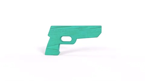 Wooden Gun rotating in loop on white background Stock-Footage 276340075