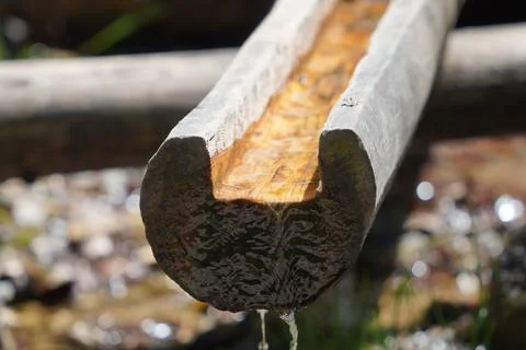Wooden gutter Stock Photos