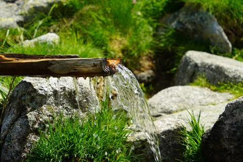 Wooden gutter Stock Photos