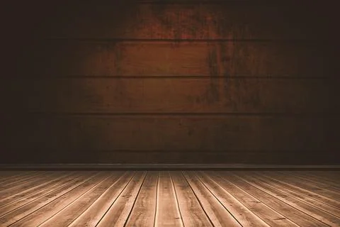 Wooden hall is showcasing flat design floor panels and matching paneled wall Stock Illustration